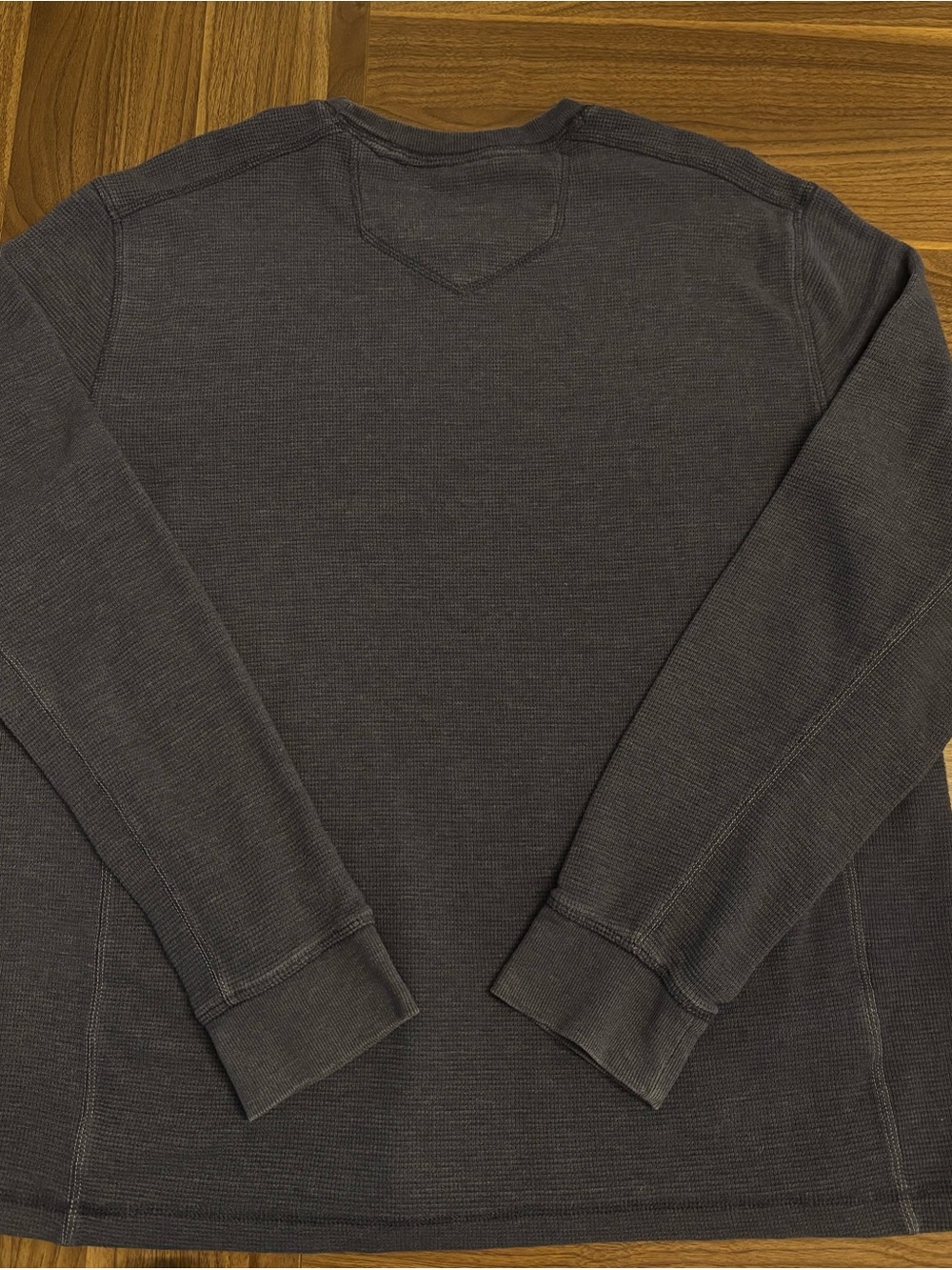 Eddie Bauer Men's Waffle Knit Crew Neck Pullover Sweatshirt Blue XL - Picture 4 of 12